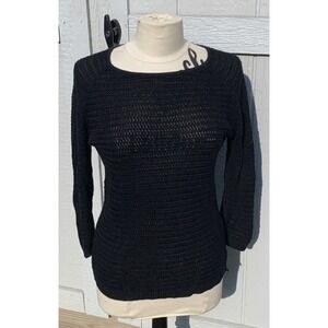 Coincidence and Chance Sweater Black Open Knit M Anthropologie Free People Urban